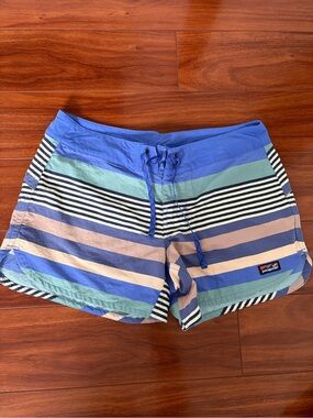 Patagonia Blue Striped Swim Trunks